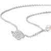 999 Silver Cloud Inlaid Zircon Pearl Necklace