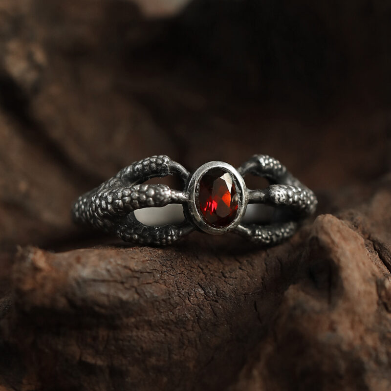 999 Silver Handmade Dragon Claw Open Ring