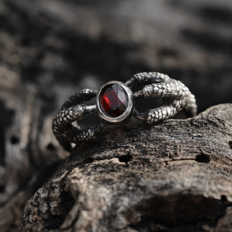 999 Silver Handmade Dragon Claw Open Ring
