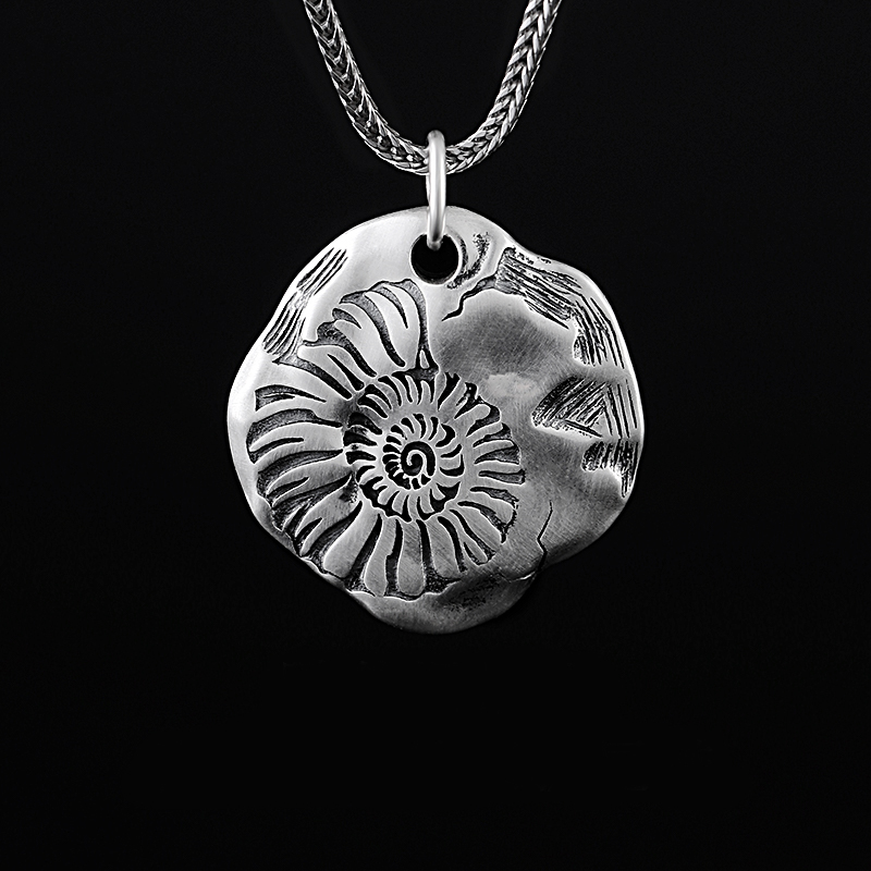 fossil necklace engraved