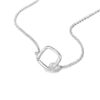 999 Silver Square Inlaid Zircon Necklace