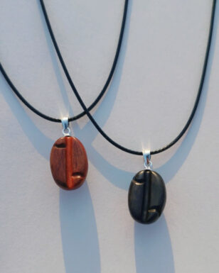 Handmade Sandalwood Coffee Bean Couple Necklace