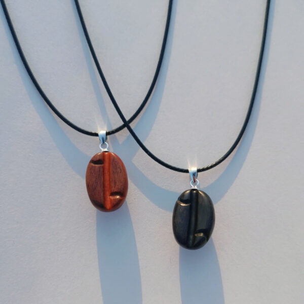 Handmade Sandalwood Coffee Bean Couple Necklace