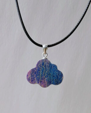 Hand Stabilized Wood Cloud Necklace