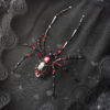 Handmade Beaded Diamond Crystal Gothic Black Spider Brooch