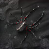 Handmade Beaded Diamond Crystal Gothic Black Spider Brooch
