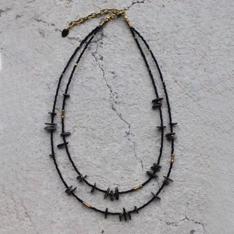 Handmade Black Shell Double Layer Necklace