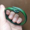 Handmade Caulis Spatholobi Green Snake Natural Stone Bracelet