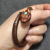 Handmade Custom Caulis Spatholobi Snake Bracelet Ring