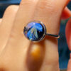 Handmade Glass Jellyfish Open Ring