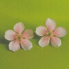 Handmade Leather Cherry Blossom Stud Earrings