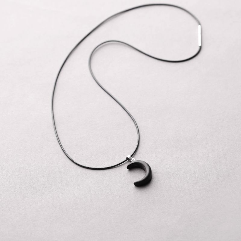 Handmade Macassar Ebony Crescent Necklace