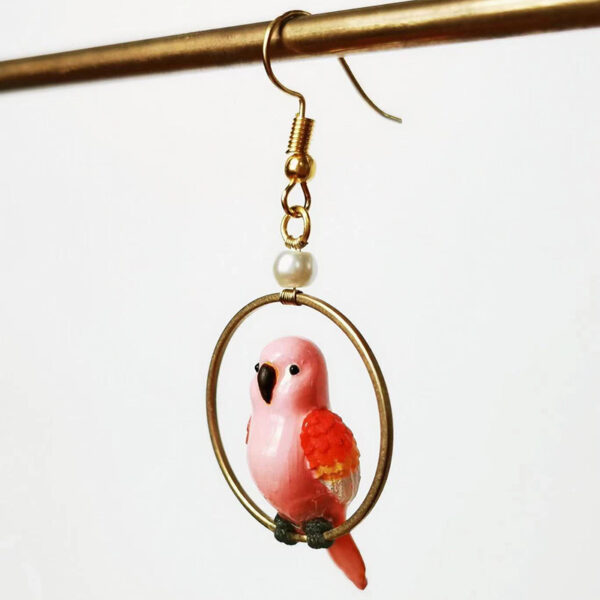 Handmade Resin Parrot Earrings