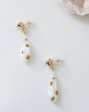 Handmade Rose Drop Shape Crystal Earrings
