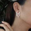 Handmade S925 Silver Butterfly Pearl Earrings