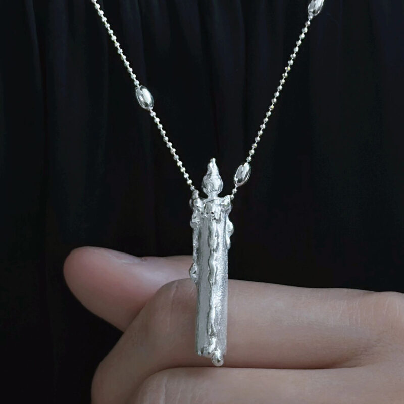 Handmade S925 Silver Candle Necklace