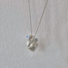 Handmade S925 Silver Heart Inlaid Opal Necklace