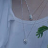 Handmade S925 Silver Heart Inlaid Opal Necklace
