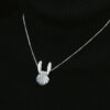 Handmade S925 Silver Rabbit Ears Pouch Necklace