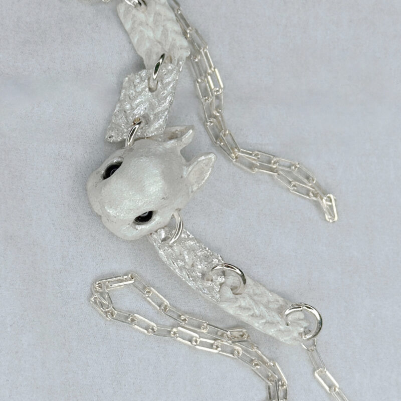 Handmade S925 Silver Rabbit Mask Necklace Bracelet