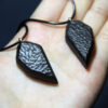 Handmade Sandalwood Black Heart Shaped Couple Necklace