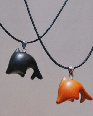 Handmade Sandalwood Dolphin Necklace