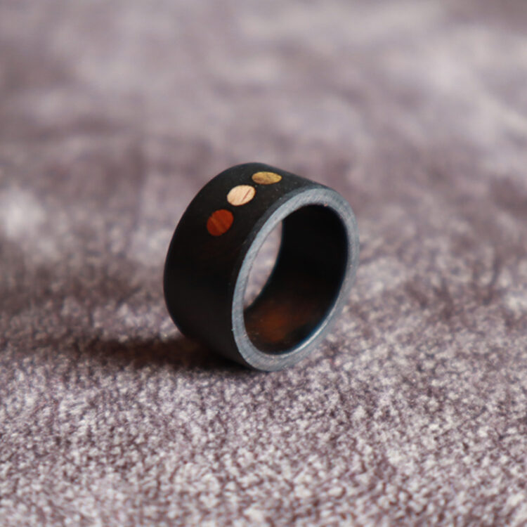 Handmade Sandalwood Frosted Texture Ring