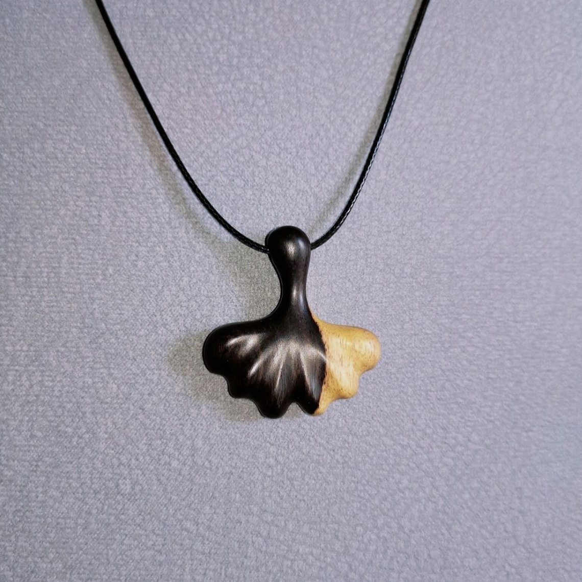 Handmade Sandalwood Ginkgo Leaf Necklace