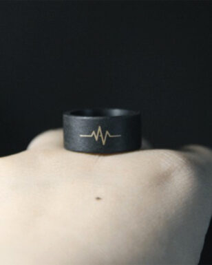 Handmade Sandalwood Inlaid Copper Ring