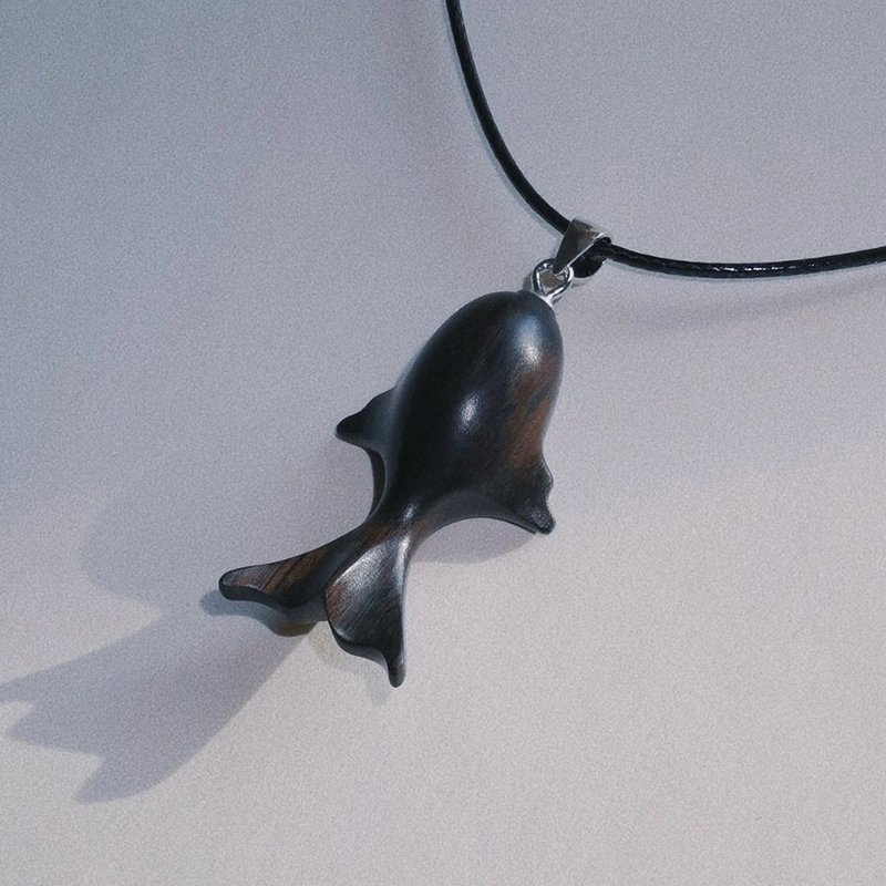 Handmade Sandalwood Whale Necklace