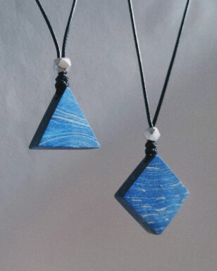 Handmade Stabilized Wood Geometric Necklace