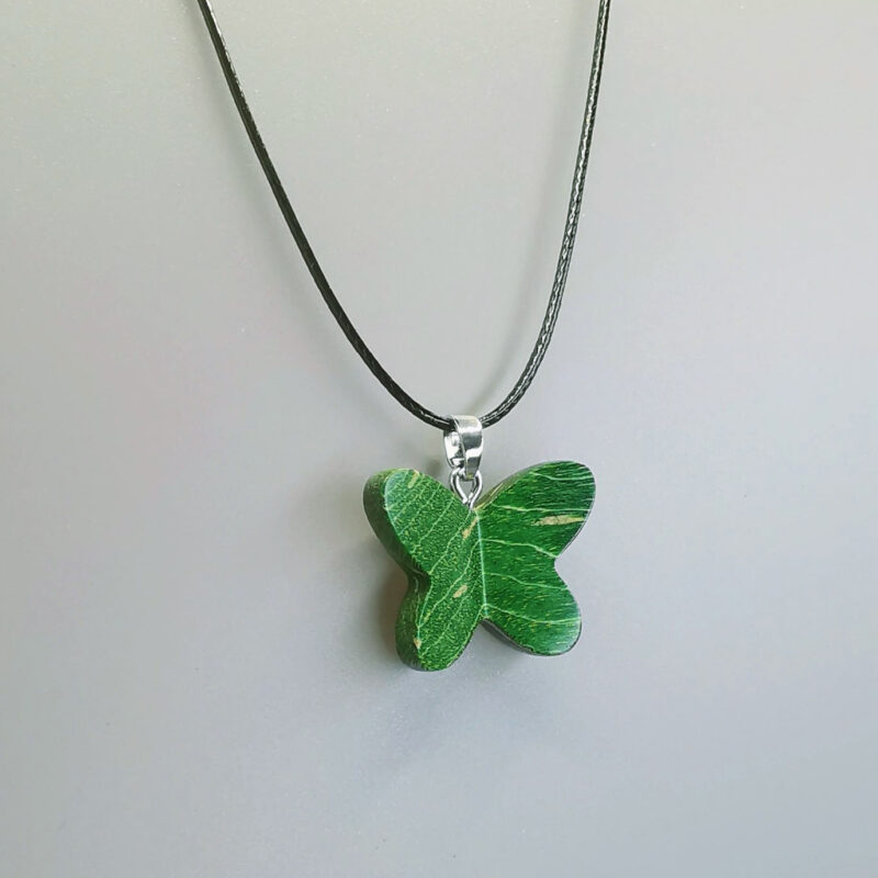 Handmade Stabilized Wood Butterfly Necklace
