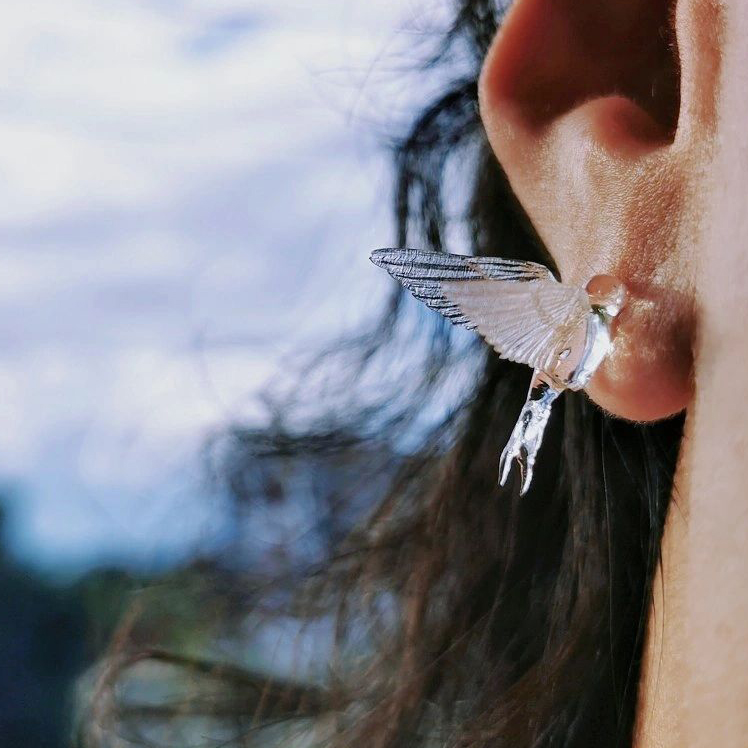 Handmade Resin Swallows Stud Earrings