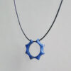Handmade Stabilized Wood Blue Hollow Sun Necklace