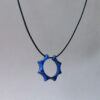 Handmade Stabilized Wood Blue Hollow Sun Necklace