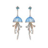 Jellyfish Enamel 999 Silver Earrings