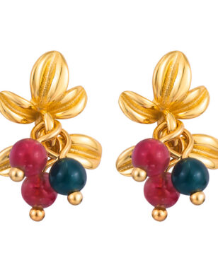 S925 Silver Candy Color Fruit Earrings