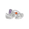 S925 Silver Chain Colorful Zircon Open Ring