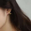 S925 Silver Chrysanthemum Petal Pearl Stud Earrings