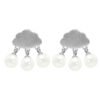 S925 Silver Cloud Pearl Raindrop Stud Earrings