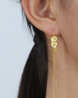 S925 Silver Cloud Tassel Long Earrings