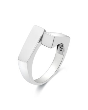S925 Silver Cross Geometric Open Ring