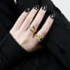 S925 Silver Cross Hollow Texture Open Ring