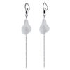 S925 Silver Crystal Calla Lily Ballet Dress Long Tassel Earrings