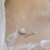 S925 Silver Dandelion Moonstone Necklace
