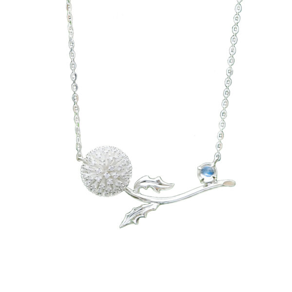 S925 Silver Dandelion Moonstone Necklace