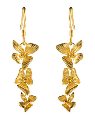 S925 Silver Flower Long Earrings