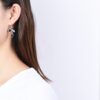 S925 Silver Flower Water Drop Inlaid Jade Earrings