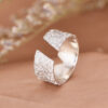 S925 Silver Gold Large V Ivy Open Ring