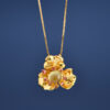 S925 Silver Gold-plated Grape Stone Clover Pendant